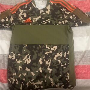 Adidas Kids Camouflage T-Shirt - Green and Orange